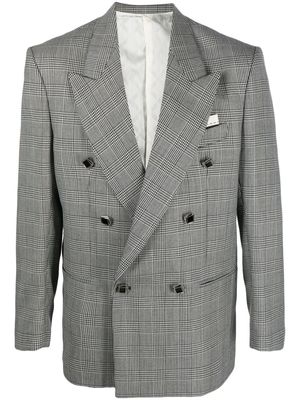 CANAKU double-breasted checked wool blazer - Black