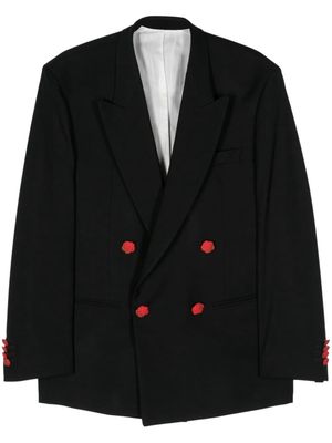 CANAKU double-breasted crepe blazer - Black