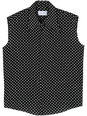 CANAKU polka-dot sleeveless shirt - Black