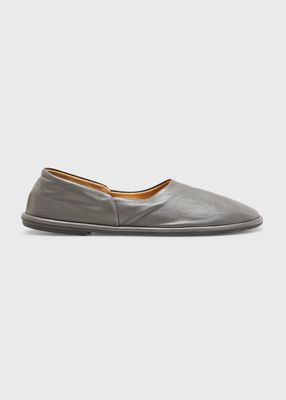Canal Leather Ballerina Flats