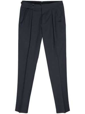 Canali belted slim-fit wool trousers - Blue