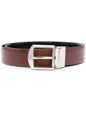 Canali buckle-fastening leather belt - 560 BROWN