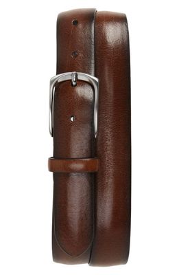 Canali Buffed Leather Belt in Brown