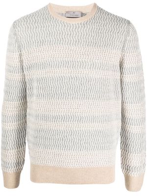 Canali cable-knit striped seater - Neutrals