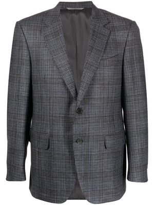 Canali check-pattern single-breasted blazer - Grey