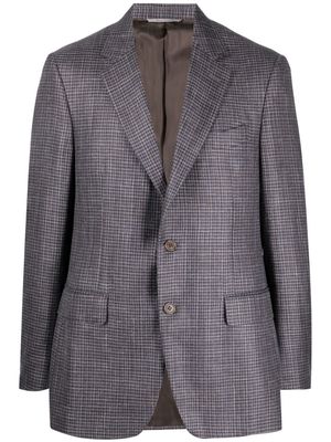 Canali check-pattern single-breasted blazer - Purple