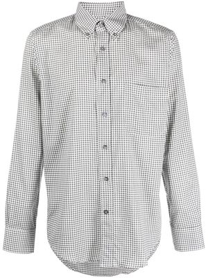 Canali check-print cotton shirt - White