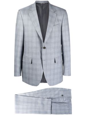 Canali check-print single-breasted suit - Blue