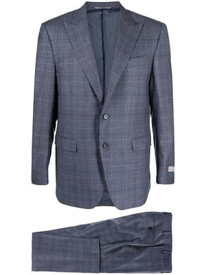 Canali checked single-breasted suit - Blue