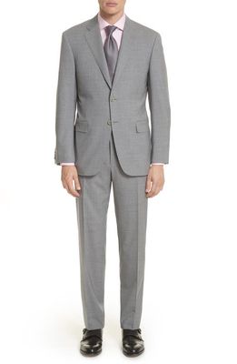 Canali Classic Fit Stripe Wool Suit in Grey