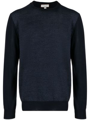 Canali colour-block long-sleeve wool jumper - Blue