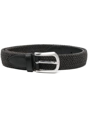 Canali contrast-panel pointed belt - Black