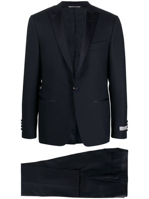 Canali contrasting-lapel dinner suit - Blue