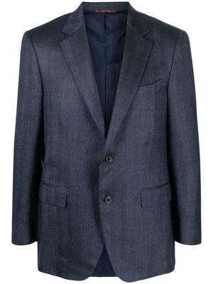 Canali contrasting-trim notched-lapels blazer - Blue