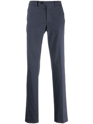 Canali cotton straight-leg tailored trousers - Blue