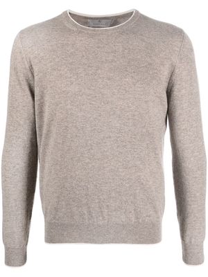 Canali crew neck cashmere jumper - Brown