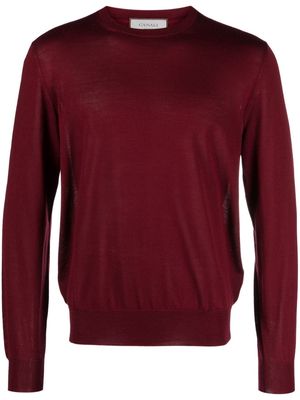 Canali crew-neck fine-knit jumper - Red