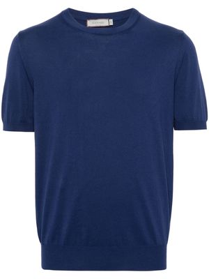 Canali crew-neck fine-knit T-shirt - Blue