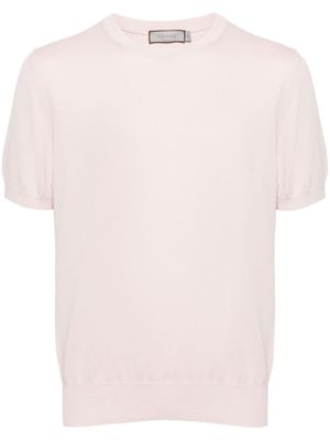 Canali crew-neck fine-knit T-shirt - Pink