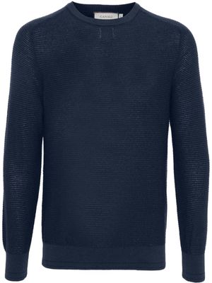 Canali crew-neck ribbed jumper - Blue