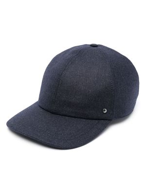 Canali debossed-logo wool baseball cap - Blue