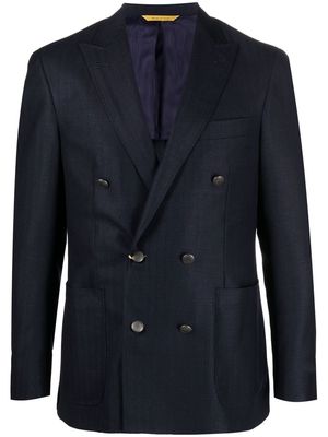 Canali double-breasted tailored blazer - Blue