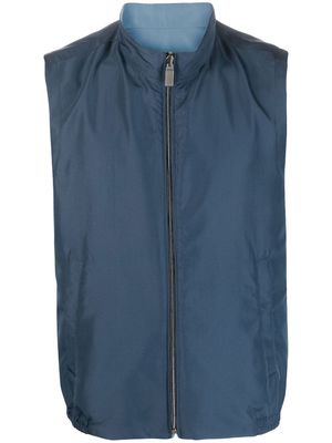Canali double-faced zip-up vest - Blue
