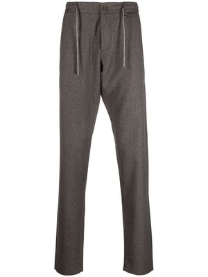 Canali drawstring straight-leg trousers - Grey