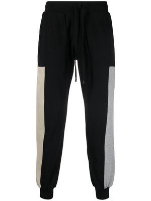 Canali drawstring-waist cotton track pants - Black