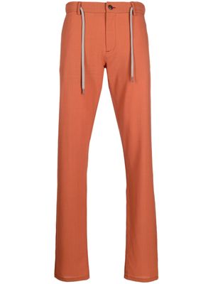 Canali drawstring-waist wool trousers - Orange