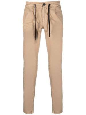 Canali drawstring-waistband slim-cut trousers - Neutrals