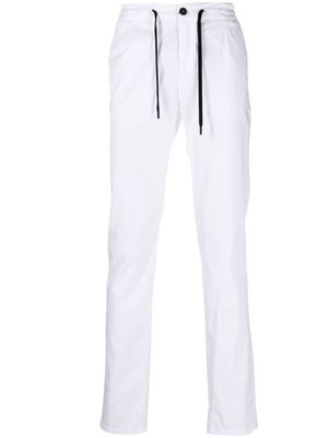 Canali drawstring-waistband straight leg trousers - White