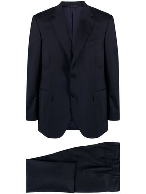 Canali fine check-print single-breasted suit - Blue
