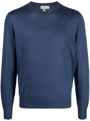 Canali fine-knit crew-neck jumper - Blue