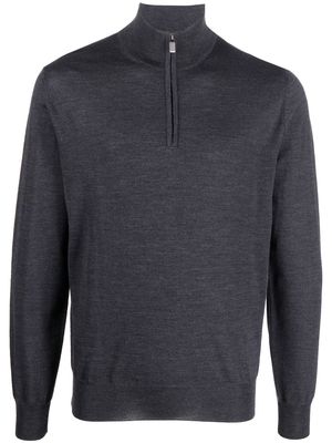Canali fine-knit long-sleeve top - Grey