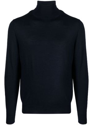 Canali fine-knit roll-neck jumper - Blue