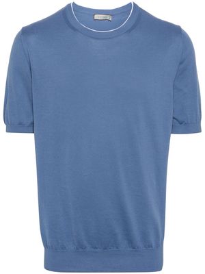 Canali fine-knit T-shirt - Blue