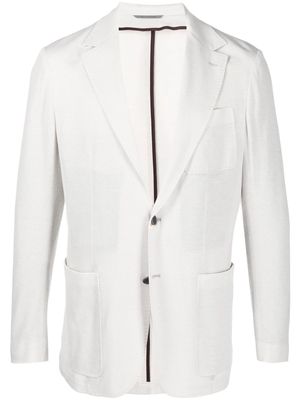 Canali fitted single-breasted button blazer - Grey