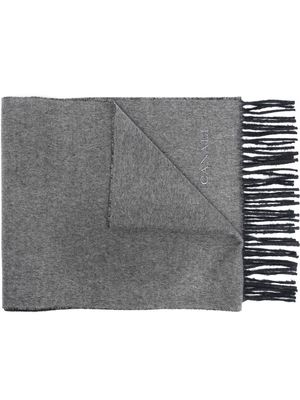 Canali fringed-edge knit scarf - Grey