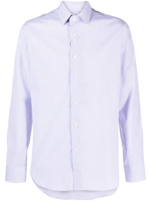 Canali gingham check-pattern cotton shirt - Purple