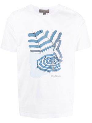 Canali graphic-print short-sleeve T-shirt - White