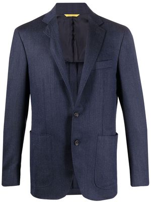Canali Herringbone patterned blazer - Blue