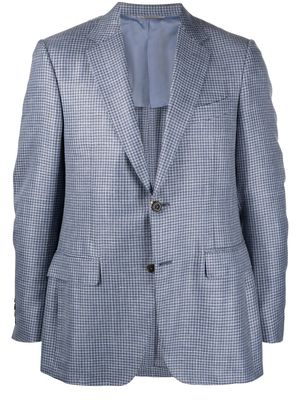 Canali houndstooth-pattern single-breasted blazer - Blue