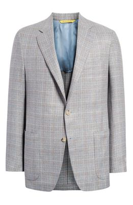 Canali Kei Op Windowpane Silk & Wool Sport Coat in Beige/Grey