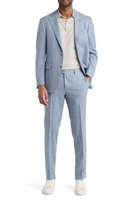 Canali Kei Trim Fit Wool Suit in Light Blue