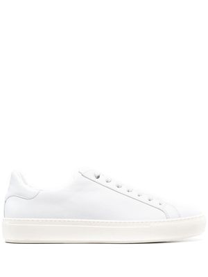 Canali leather lace-up trainers - White