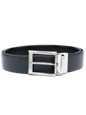 Canali logo-engraved leather belt - Black
