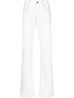 Canali logo-patch regular trousers - Blue