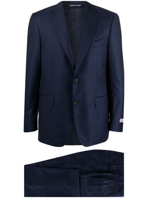 Canali logo-patch single-breasted suit - Blue