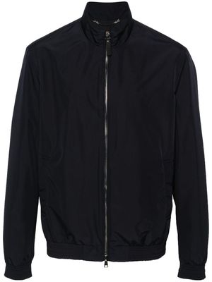 Canali logo-patch water-repellent jacket - Blue